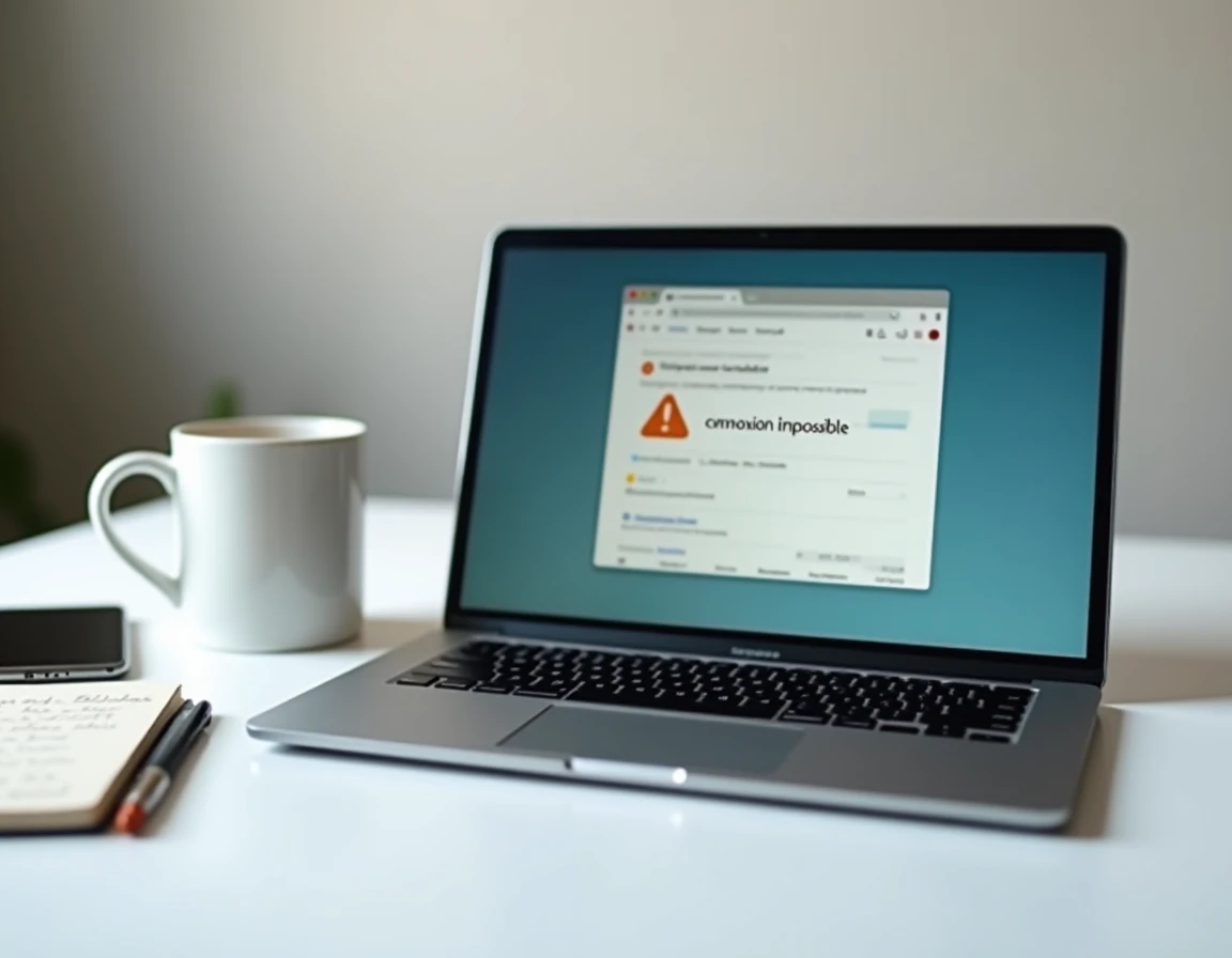 Écran d'ordinateur affichant une erreur de connexion à la messagerie académique de Montpellier