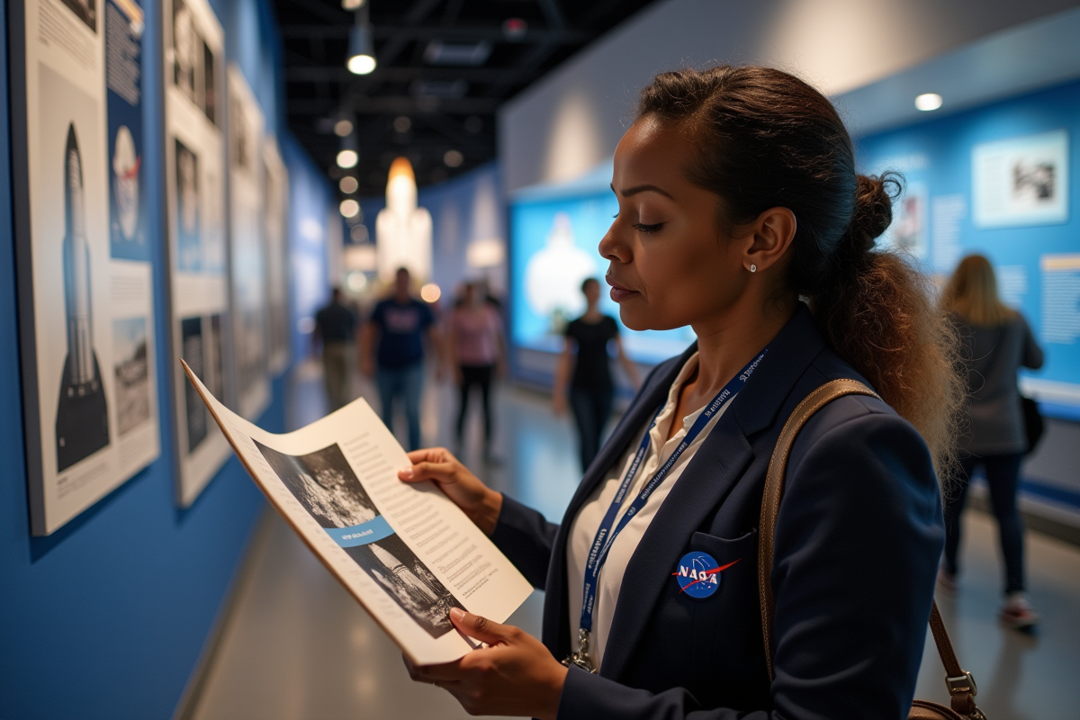 Femme examinant photo d