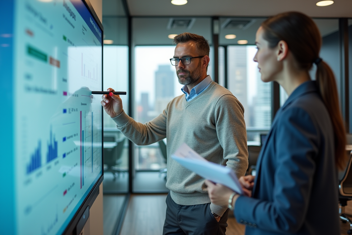 Homme expliquant des formules Excel lors d