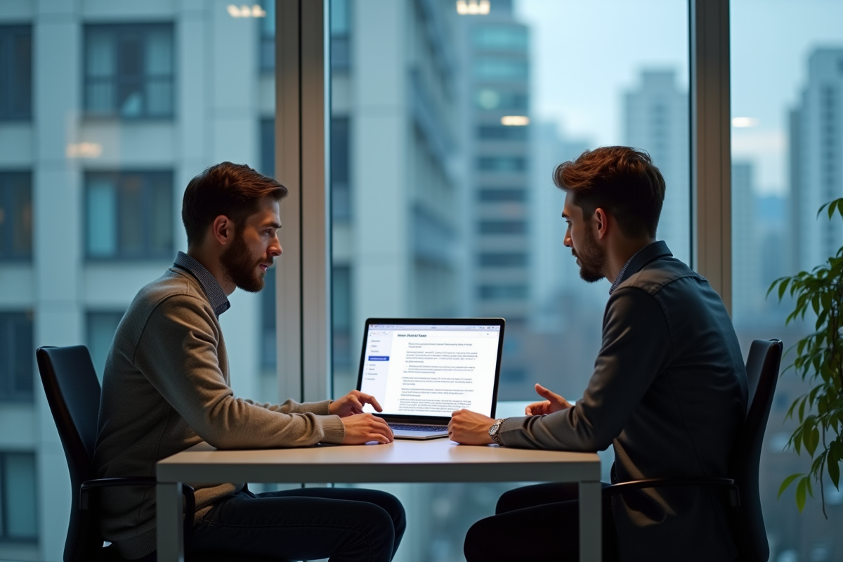 Jeune homme expliquant les options d